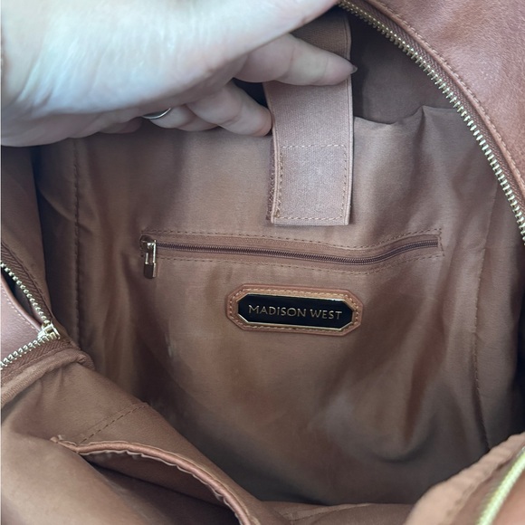 Madison West Brown Backpack with Gold Accents | EUC - Picture 6 of 9